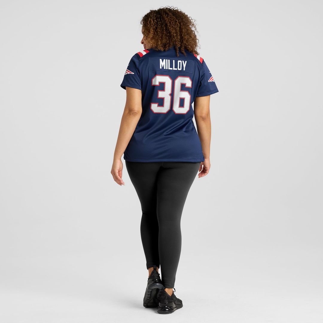Lawyer Milloy New England Patriots Women's Game Retired Player Jersey - Navy