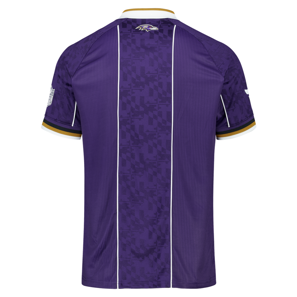 Baltimore Ravens Youth Football x Football Collared Fan Top - Purple