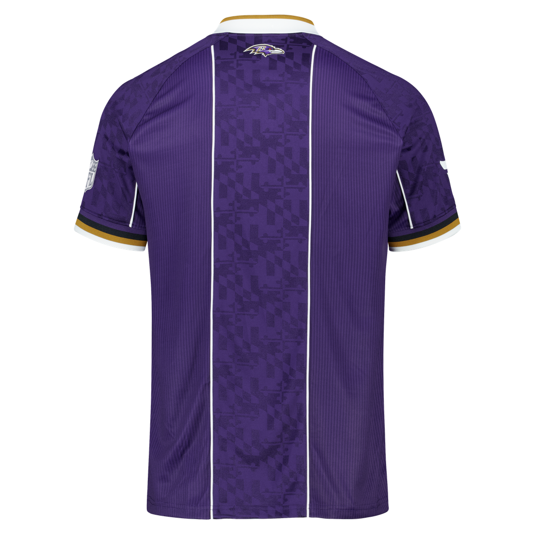 Baltimore Ravens Youth Football x Football Collared Fan Top - Purple