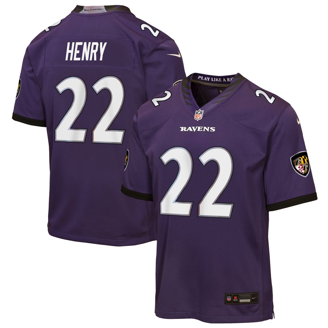 Derrick Henry Baltimore Ravens Youth Jersey - Purple