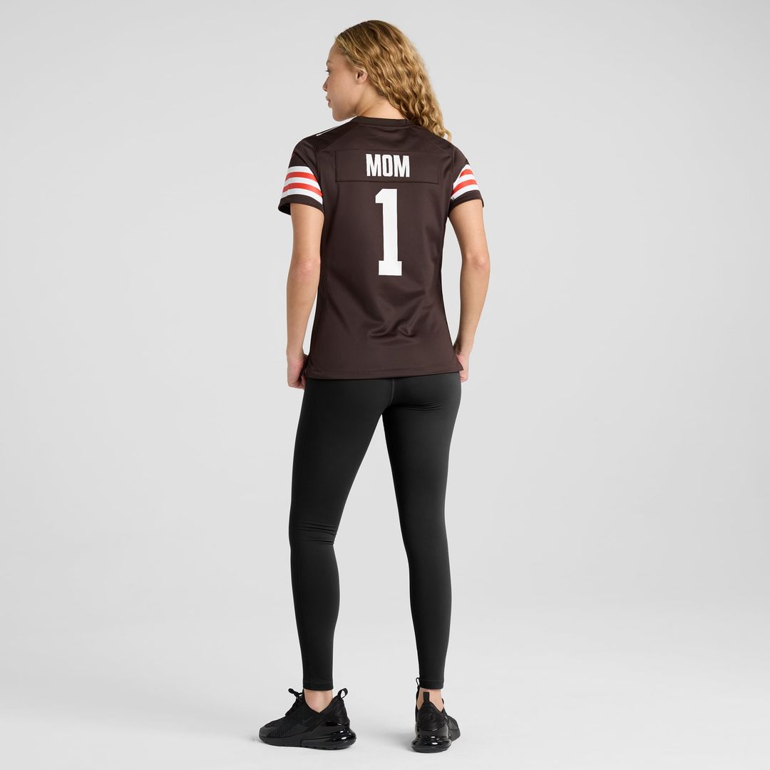 Number 1 Mom Cleveland Browns Women's Jersey - Brown