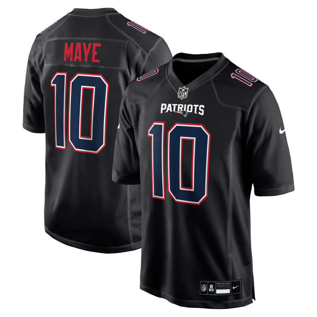 Drake Maye New England Patriots Jersey - Carbon Black
