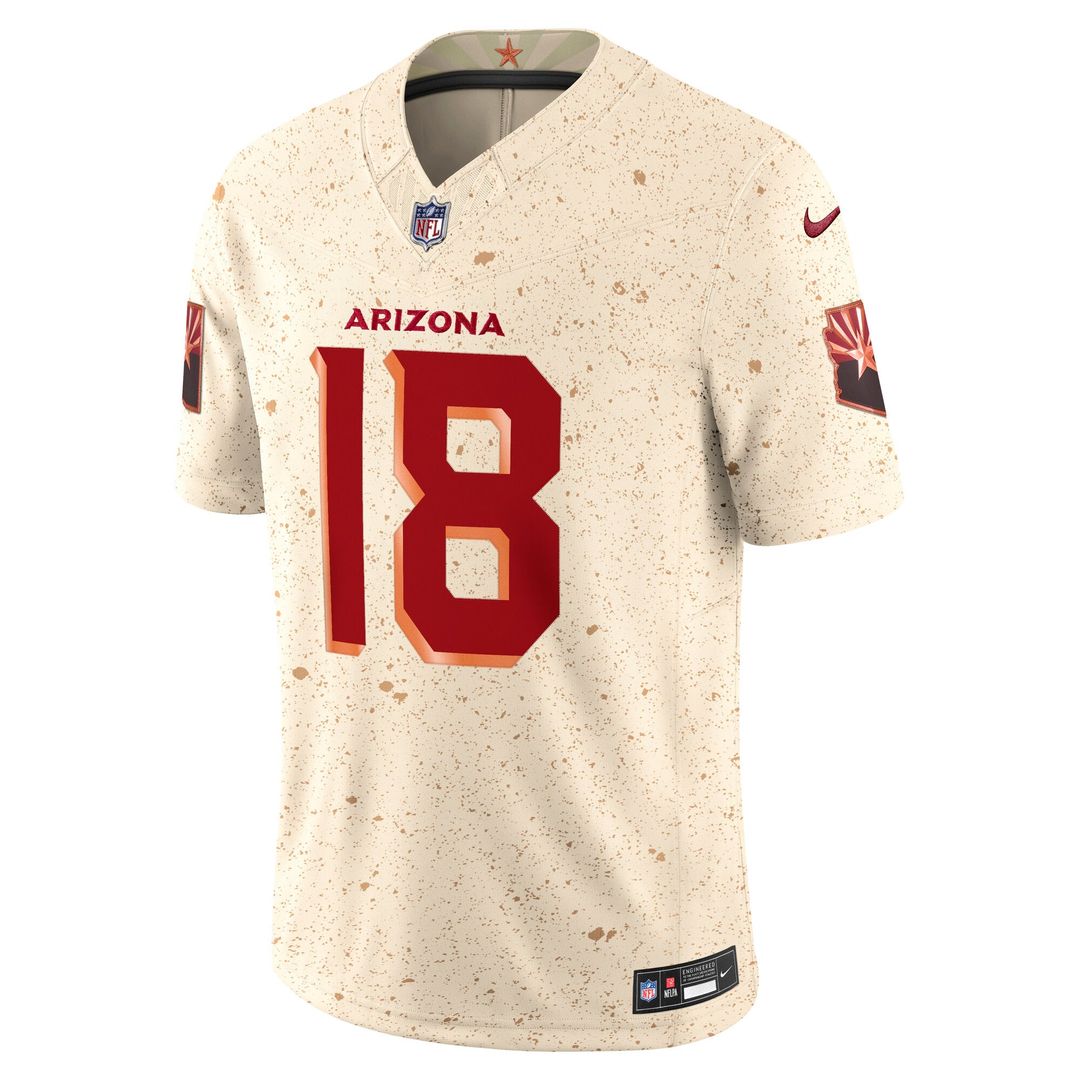 Marvin Harrison Jr. Arizona Cardinals Rivalries Collection Stitched Jersey - Natural