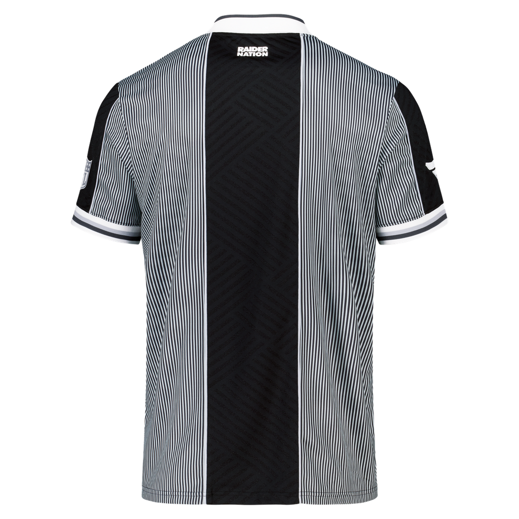 Las Vegas Raiders Youth Football x Football Collared Fan Top - Silver/Black
