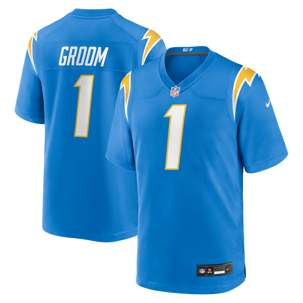 Number 1 Groom Los Angeles Chargers Jersey - Powder Blue