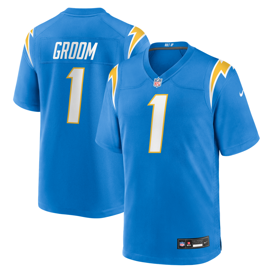 Number 1 Groom Los Angeles Chargers Jersey - Powder Blue
