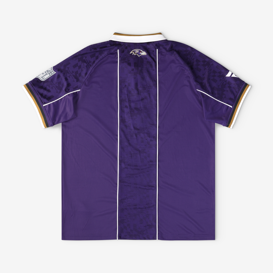 Baltimore Ravens Youth Football x Football Collared Fan Top - Purple