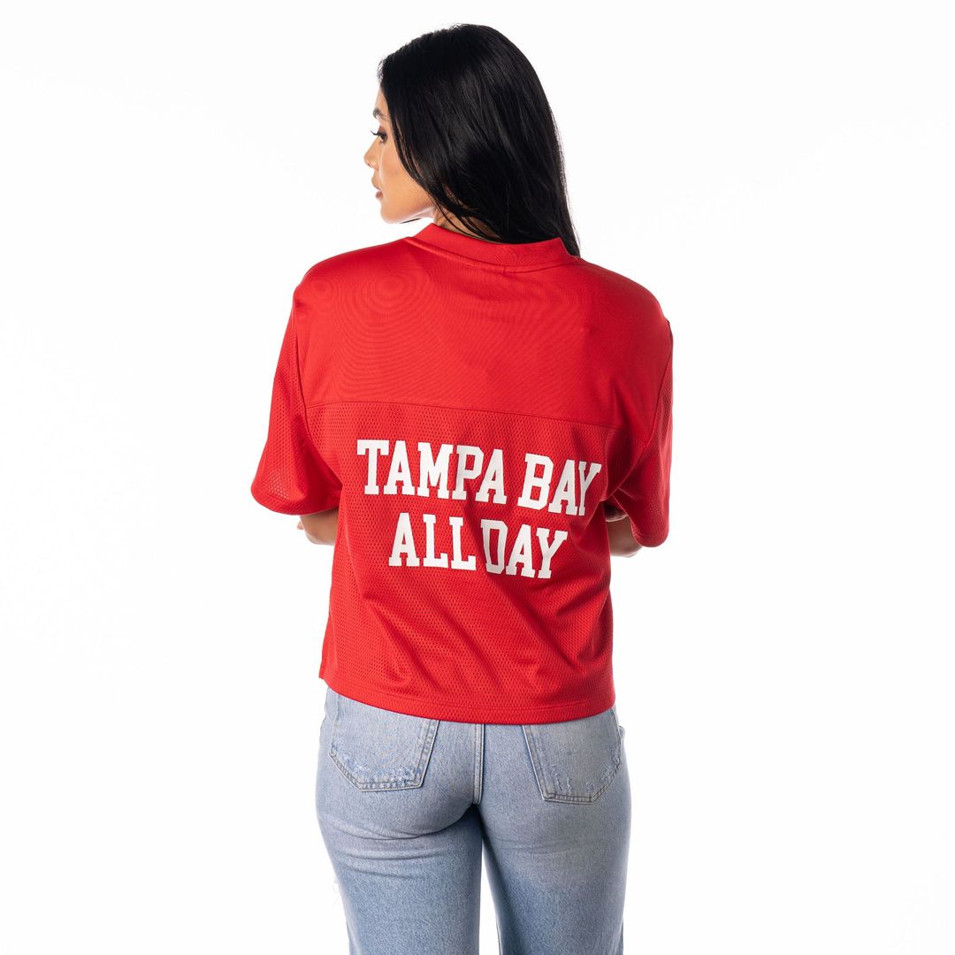 Tampa Bay Buccaneers Women's Alternate V-Neck Fashion Jersey T-Shirt - Red