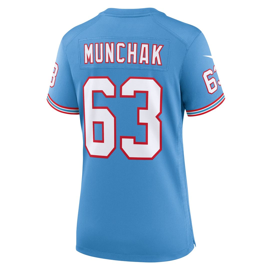 Mike Munchak Tennessee Titans Women's Oilers Throwback Retired Player Jersey - Light Blue