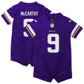 J.J. McCarthy Minnesota Vikings Newborn Romper Jersey - Purple