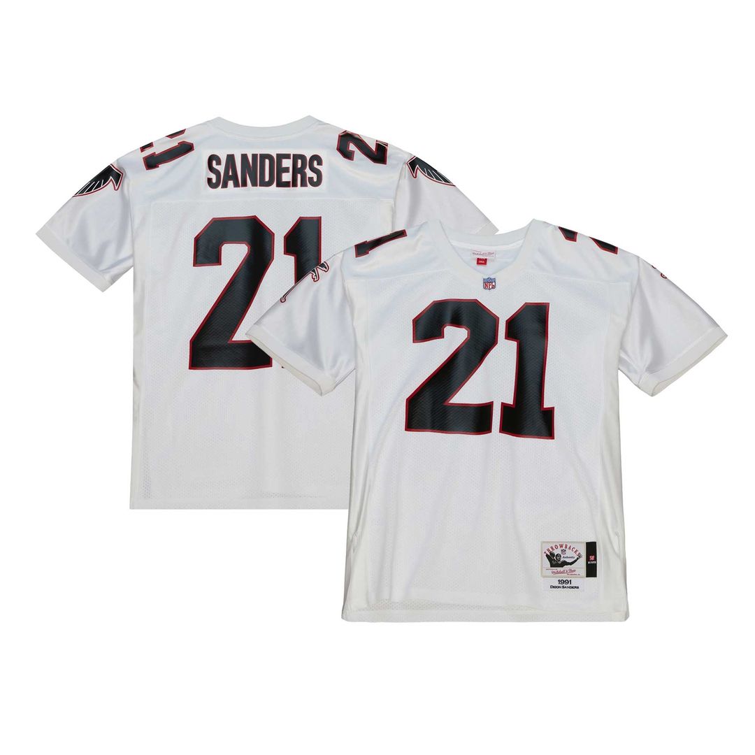 Deion Sanders Atlanta Falcons 1991 Authentic Throwback Retired Player Jersey - White