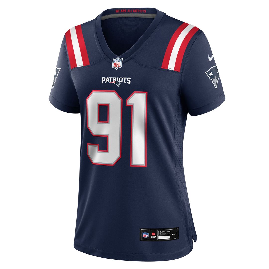 Elijah Ponder New England Patriots Women's Team Jersey - Navy