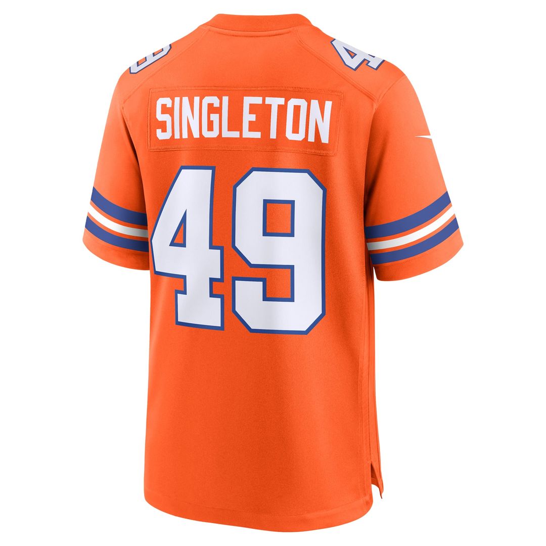 Alex Singleton Denver Broncos Alternate Jersey - Orange