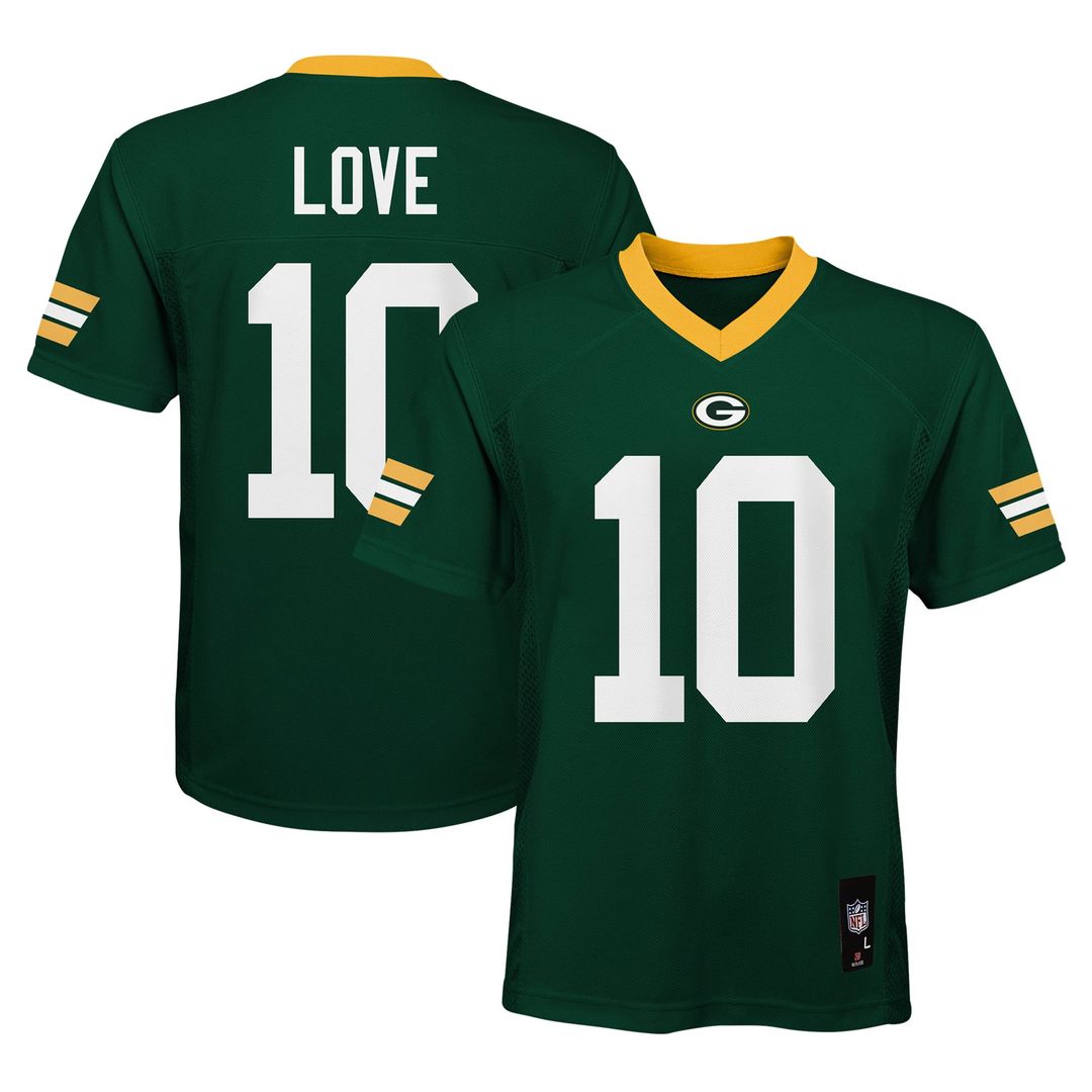 Love Green Bay Packers Youth Jersey - Green
