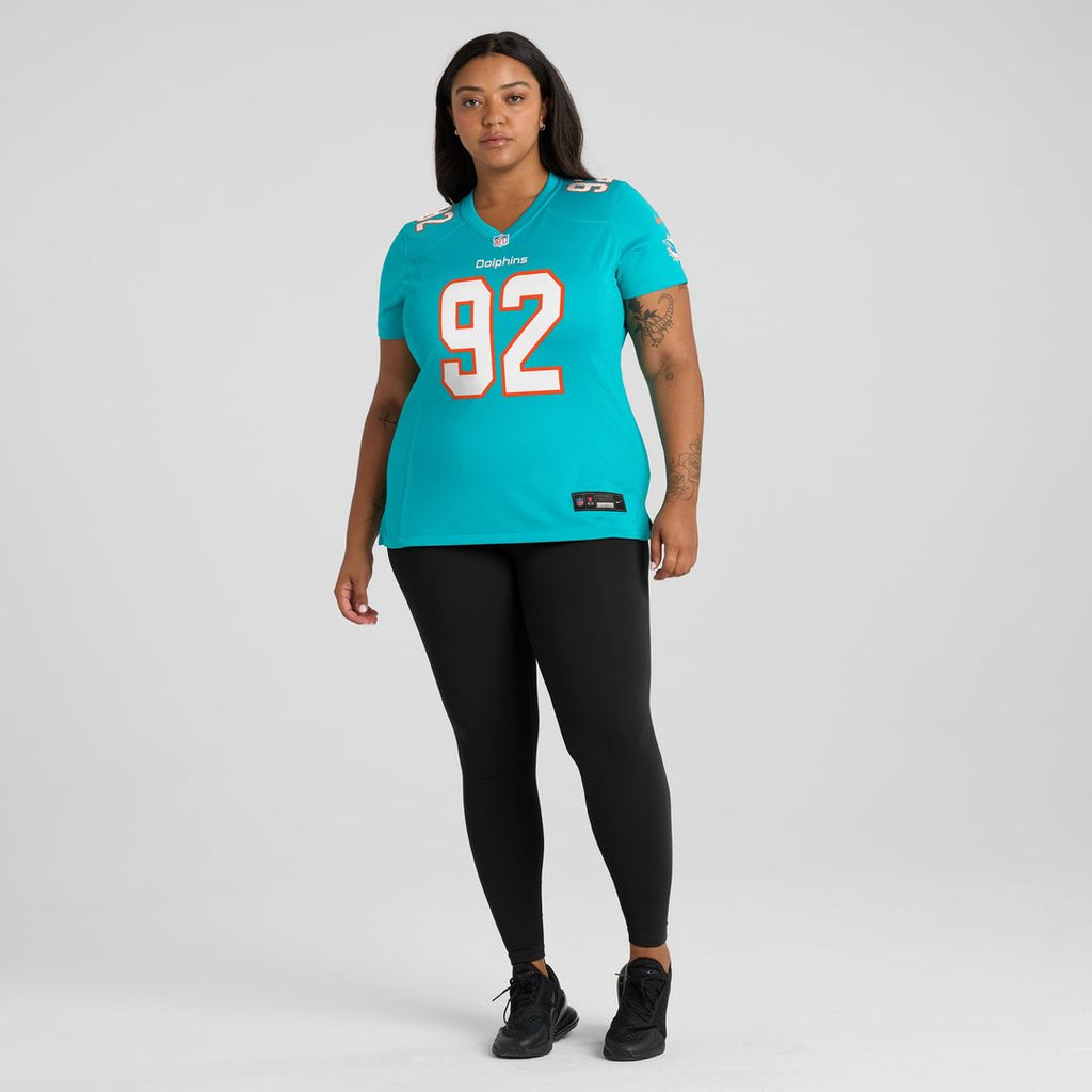 Zach Sieler Miami Dolphins Women's Jersey - Aqua