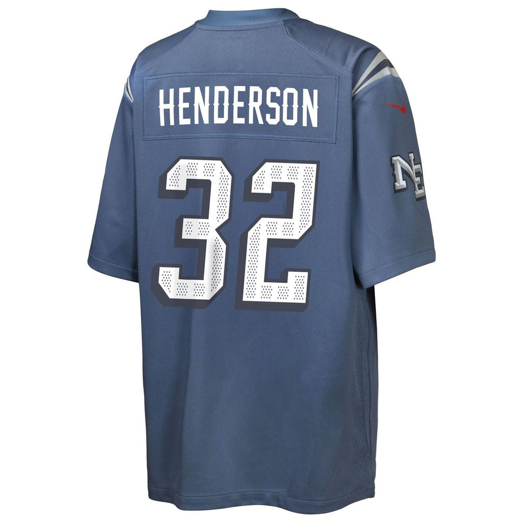 TreVeyon Henderson New England Patriots Youth Rivalries Collection Jersey - Blue