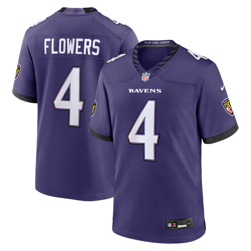 Zay Flowers Baltimore Ravens Team Jersey - Purple