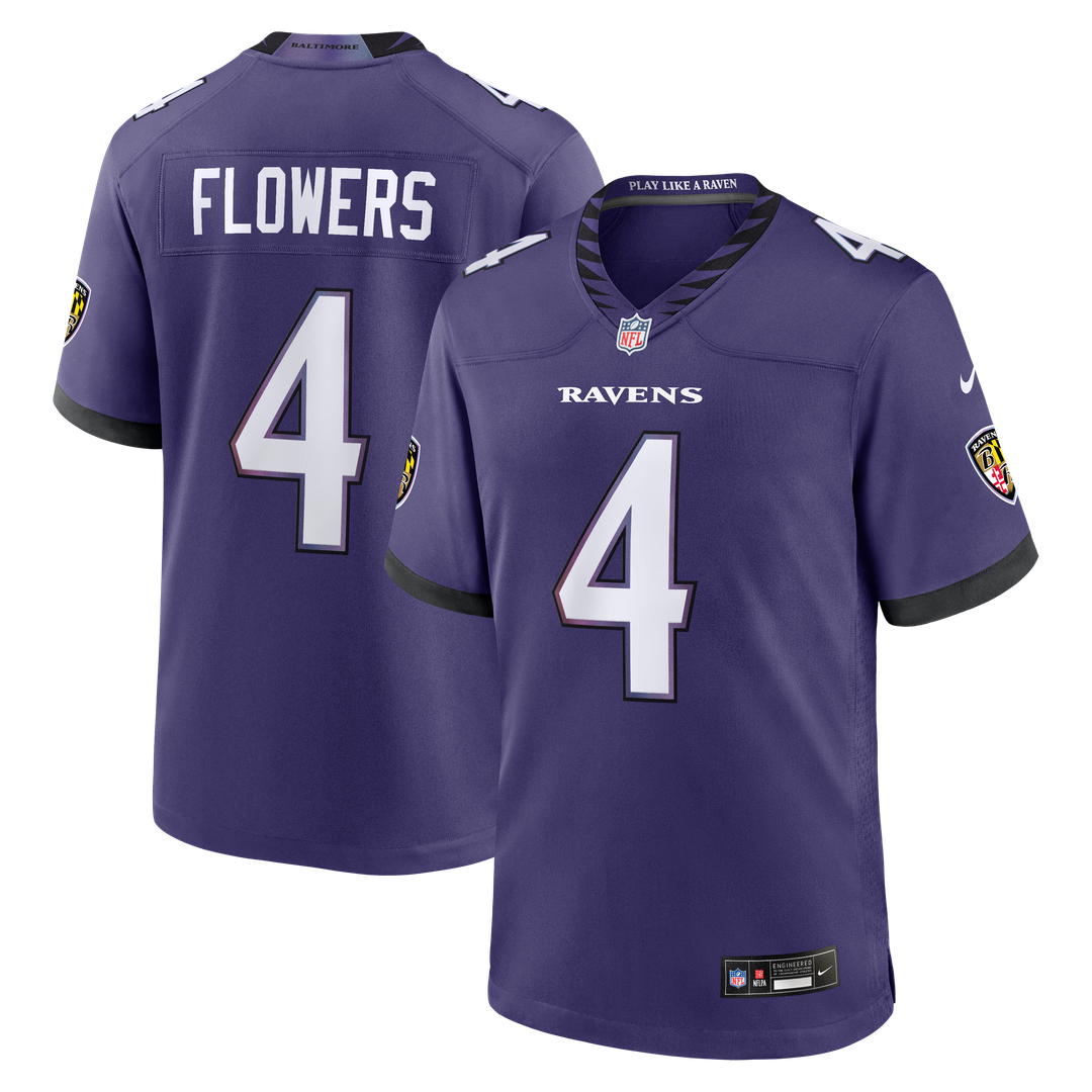 Zay Flowers Baltimore Ravens Team Jersey - Purple
