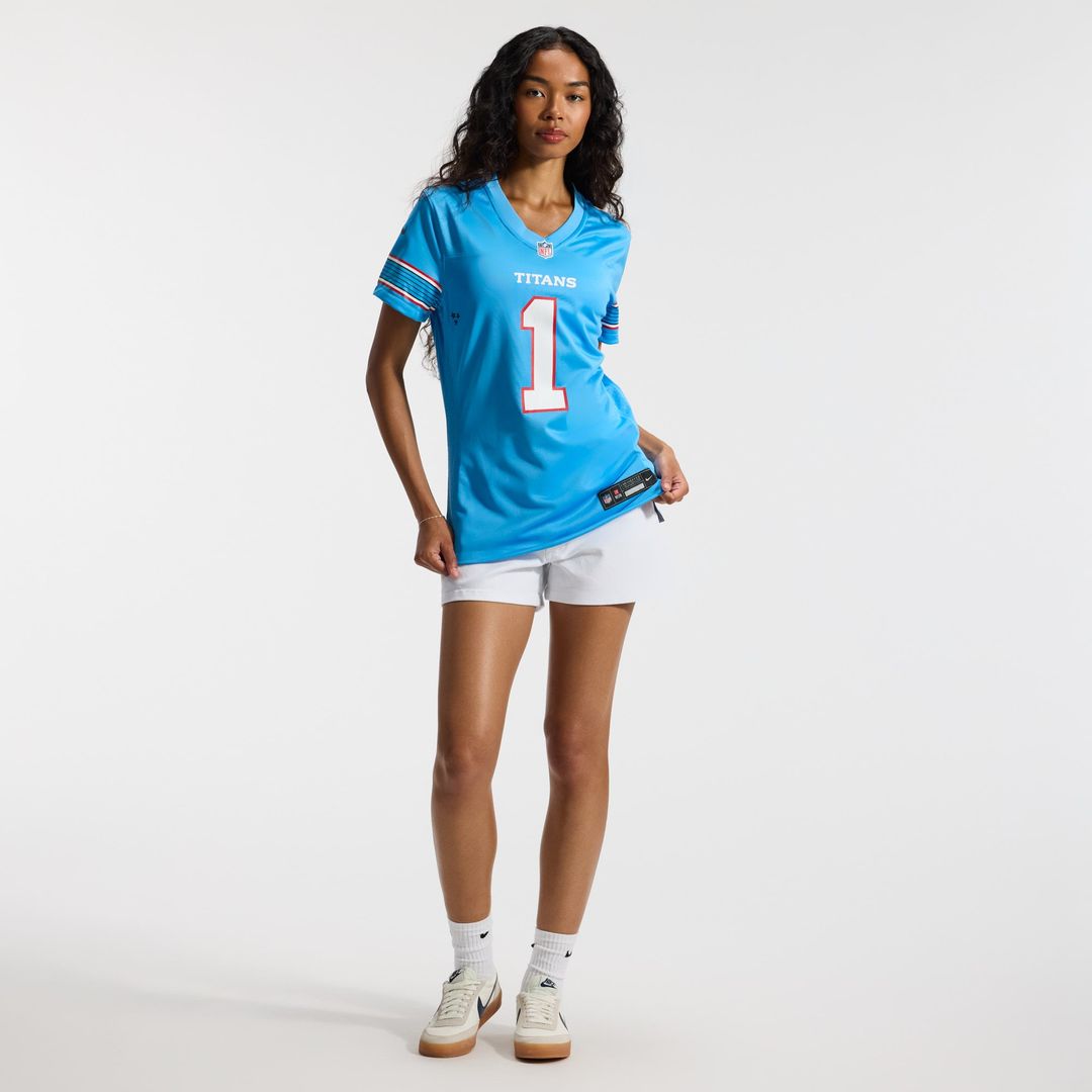 Cameron Ward Tennessee Titans Women's Jersey - Light Blue