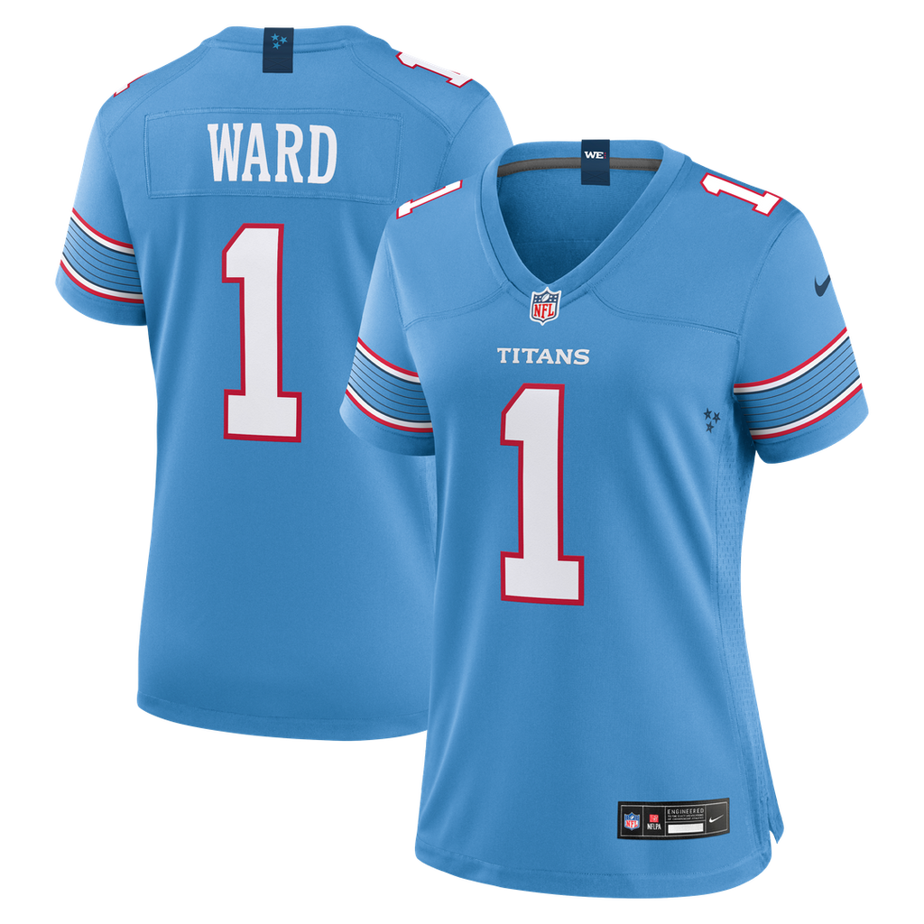 Cameron Ward Tennessee Titans Women's Jersey - Light Blue