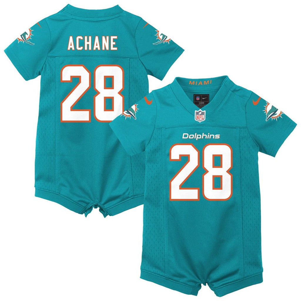 De’Von Achane Miami Dolphins Newborn Romper Jersey - Aqua