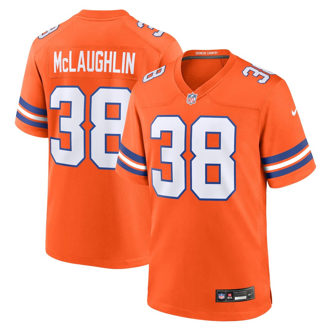 Jaleel McLaughlin Denver Broncos Mile High Collection 1977 Throwback Player Jersey - Orange