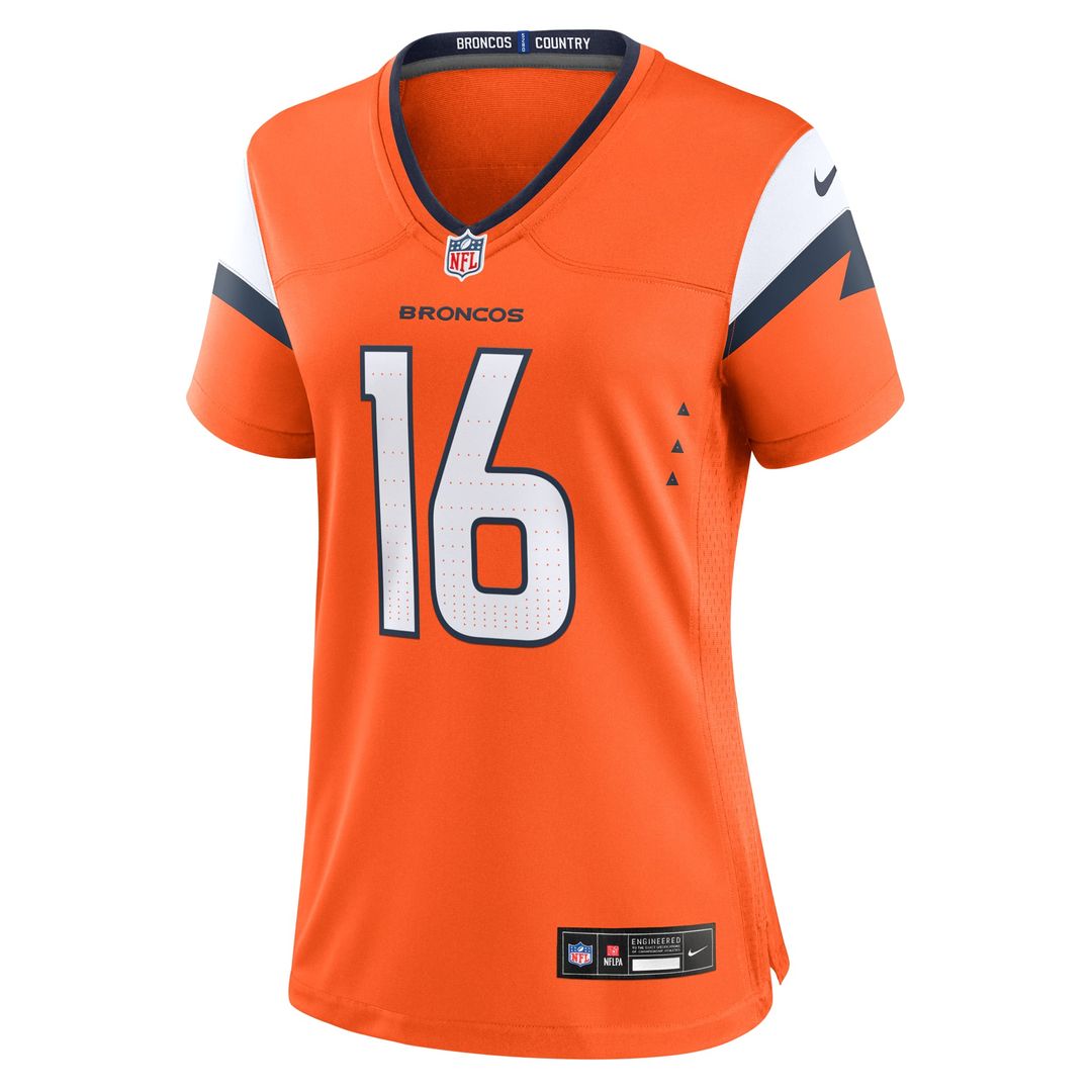 Troy Franklin Denver Broncos Women's Team Jersey - Orange