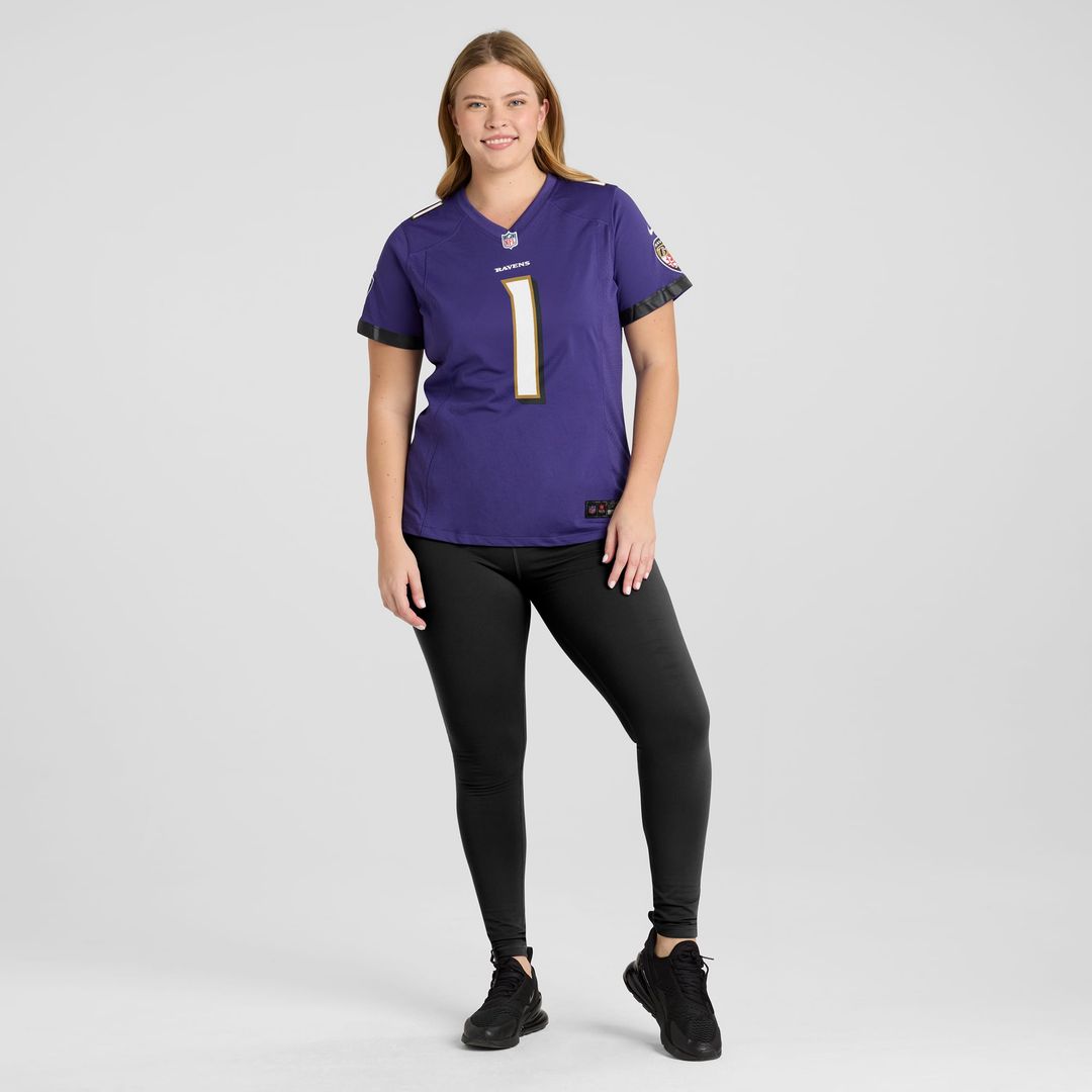 Number 1 Mom Baltimore Ravens Women's Jersey - Purple