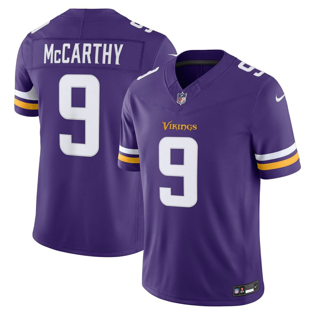 J.J. McCarthy Minnesota Vikings Team Stitched Jersey - Purple