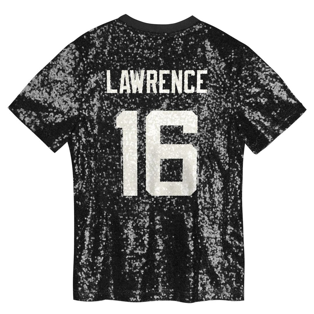 Trevor Lawrence Jacksonville Jaguars Girls Youth Sequin V-Neck Fashion Jersey - Black