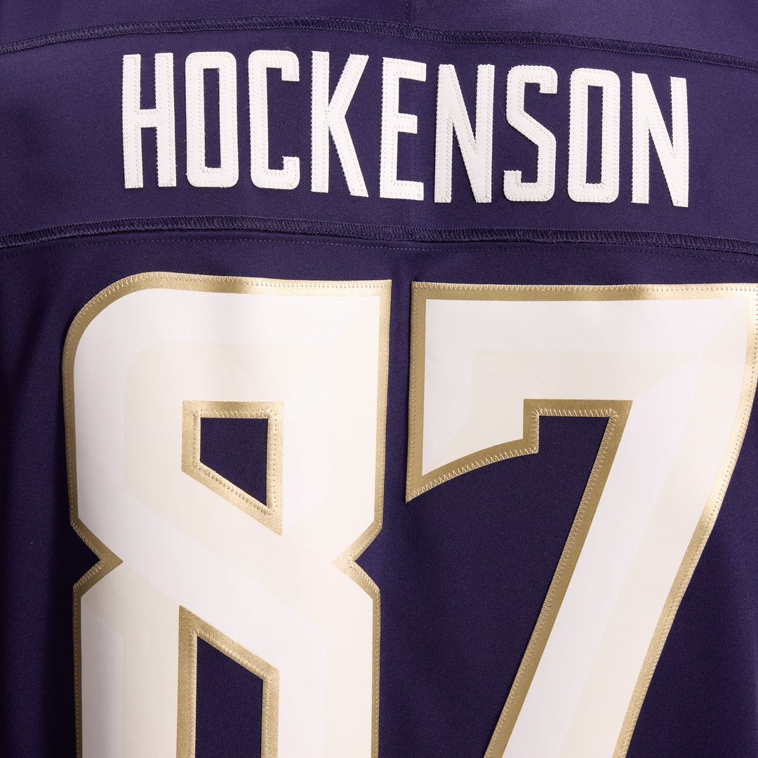 T.J. Hockenson Minnesota Vikings 2026 Rivalries Collection Stitched Jersey - Purple