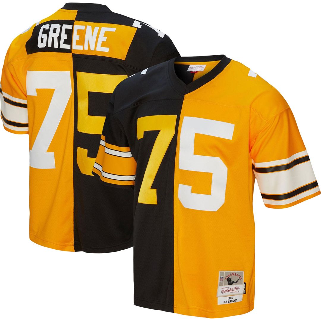 Joe Greene Pittsburgh Steelers 1976 Split Legacy Jersey - Black/Gold