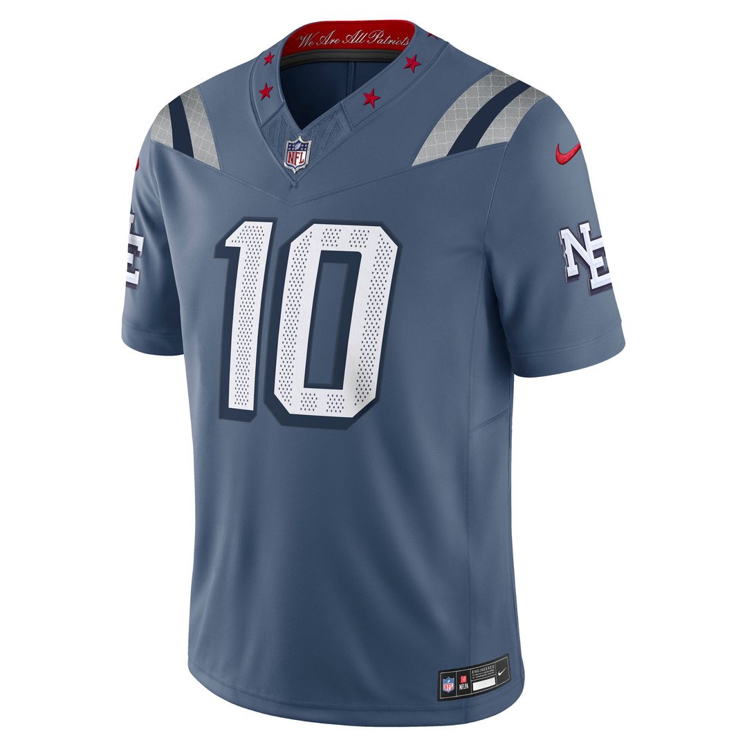 Drake Maye New England Patriots Rivalries Collection Stitched Jersey - Blue