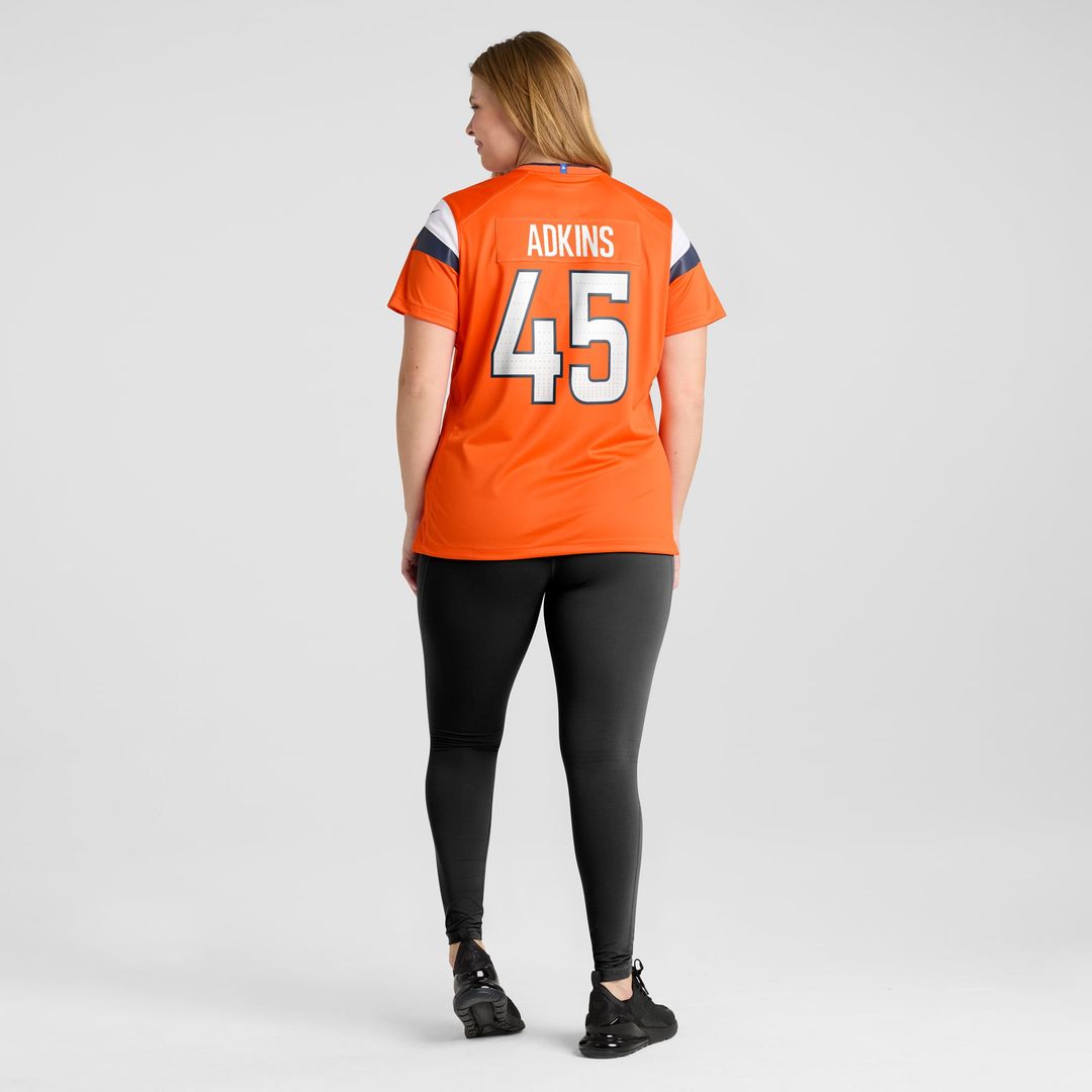 Nate Adkins Denver Broncos Women's Team Jersey - Orange