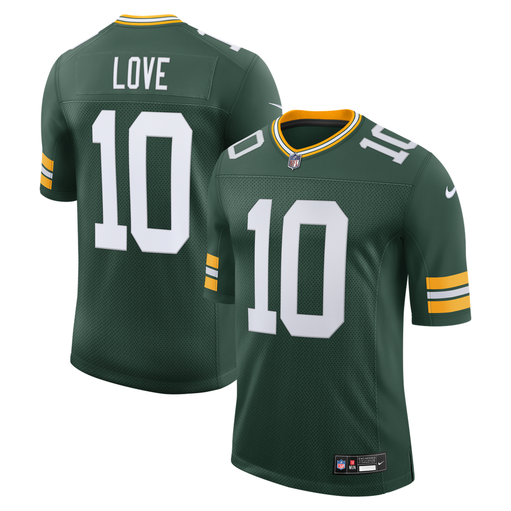 Love Green Bay Packers Stitched Jersey - Green