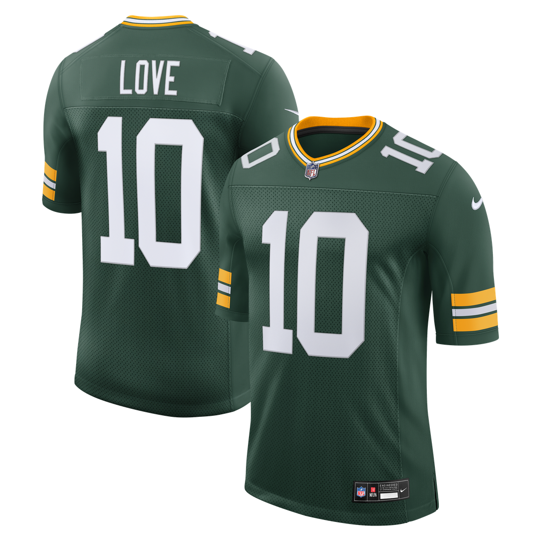 Love Green Bay Packers Stitched Jersey - Green