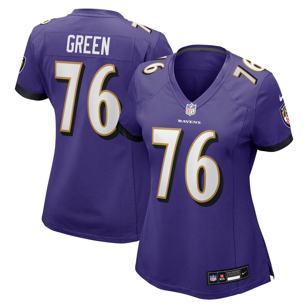 Kenyon Green Baltimore Ravens Women's Team Jersey - Purple