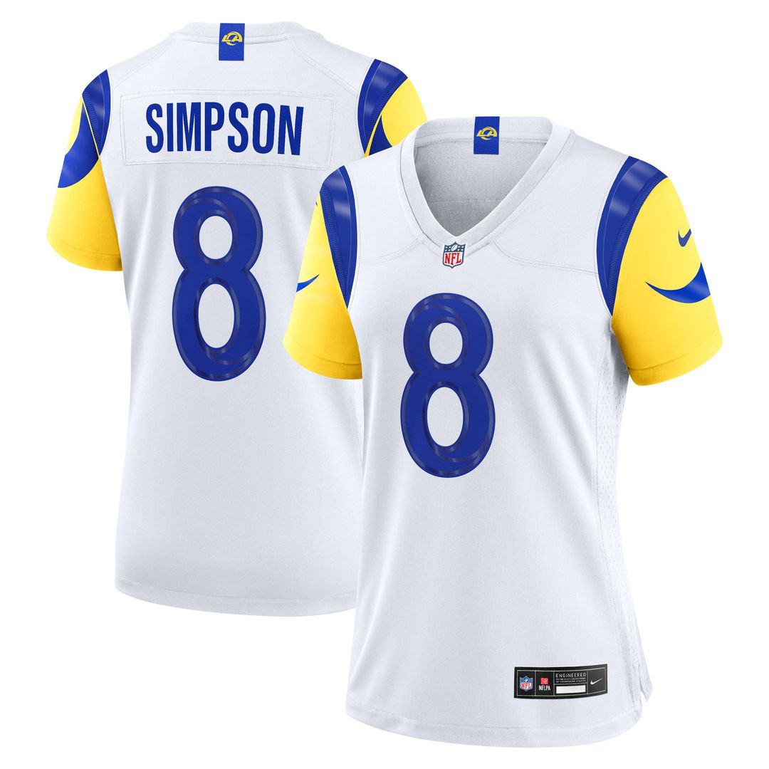 Ty Simpson Los Angeles Rams Women's Jersey - White