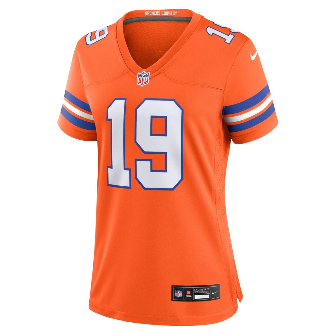 Marvin Mims Jr Denver Broncos Women's Mile High Collection 1977 Throwback Player Jersey - Orange