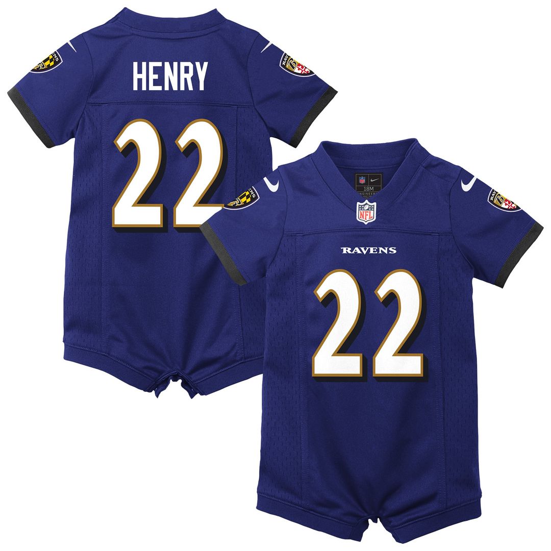 Derrick Henry Baltimore Ravens Newborn Romper Jersey - Purple