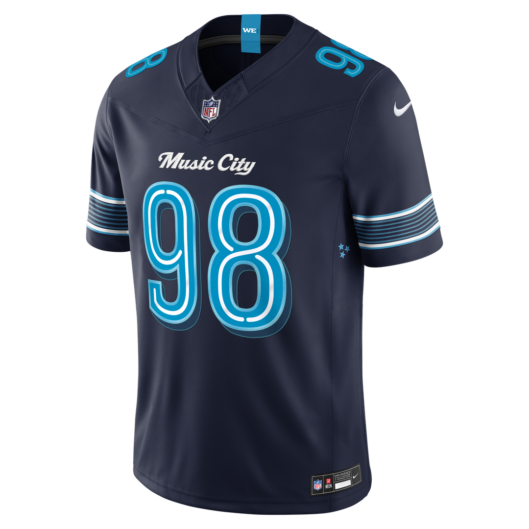 Jeffery Simmons Tennessee Titans 2026 Rivalries Collection Stitched Jersey - Navy