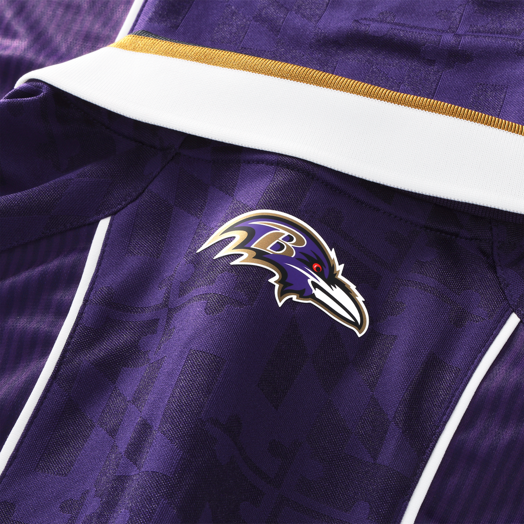 Baltimore Ravens Youth Football x Football Collared Fan Top - Purple