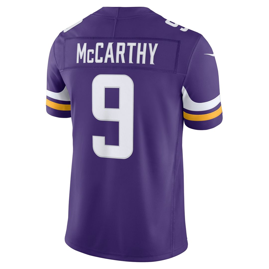J.J. McCarthy Minnesota Vikings Team Stitched Jersey - Purple