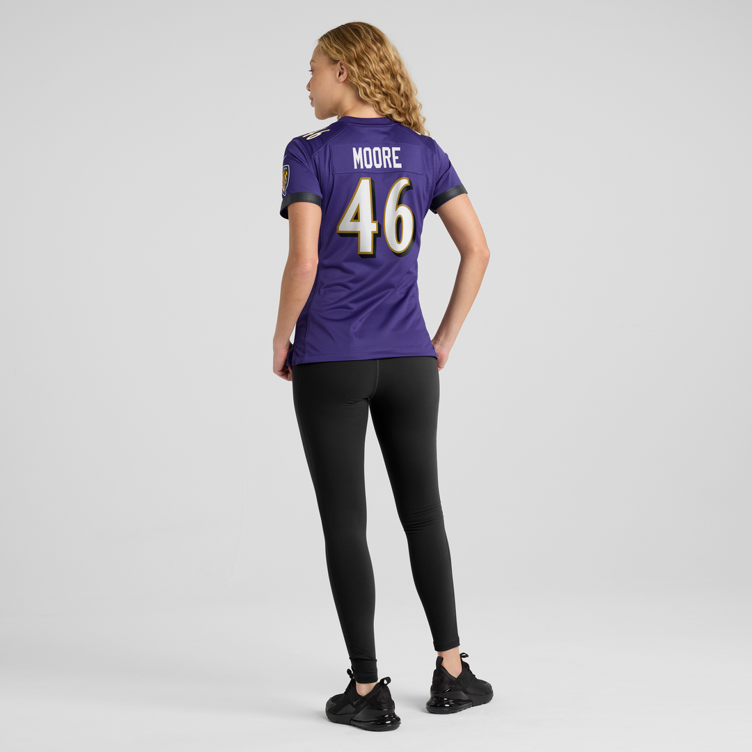 Nick Moore Baltimore Ravens Women's Jersey - Purple