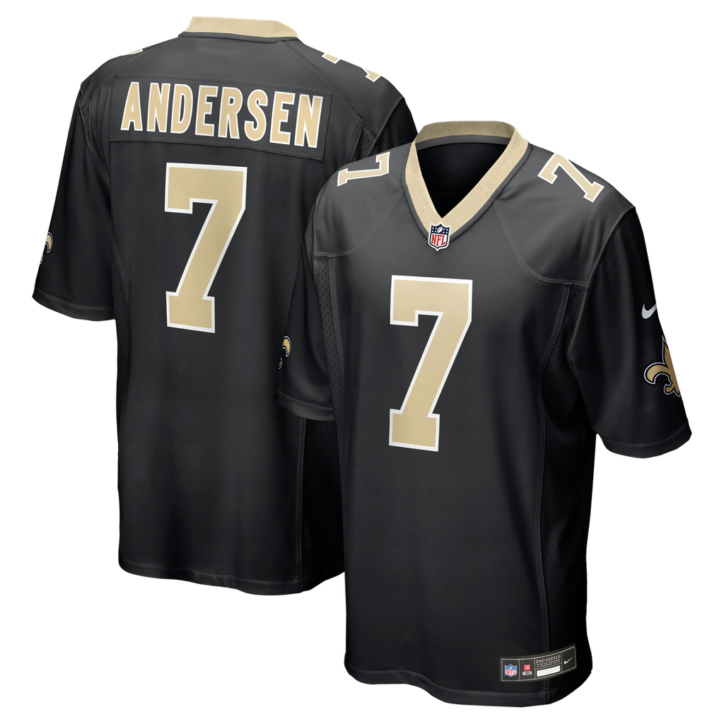 Morten Andersen New Orleans Saints Game Retired Player Jersey - Black