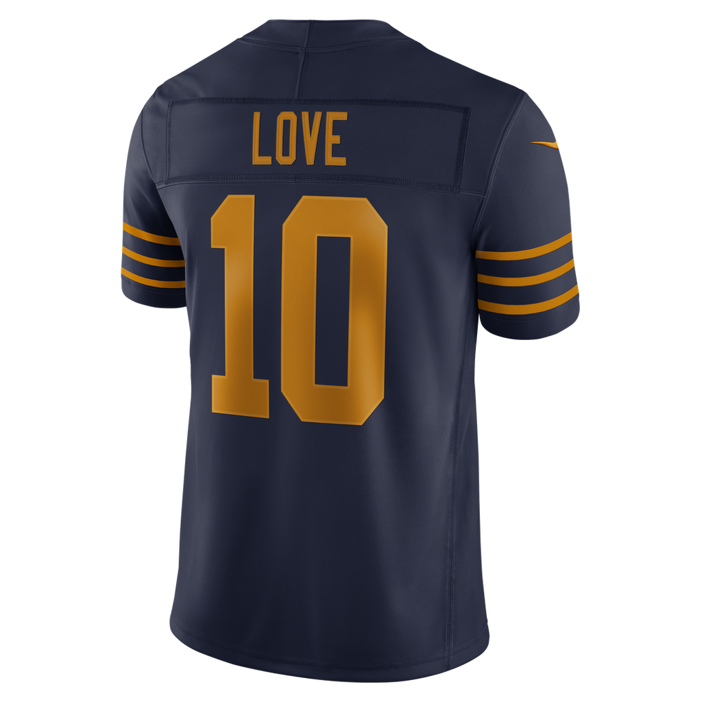 Love Green Bay Packers Alternate Stitched Jersey - Navy