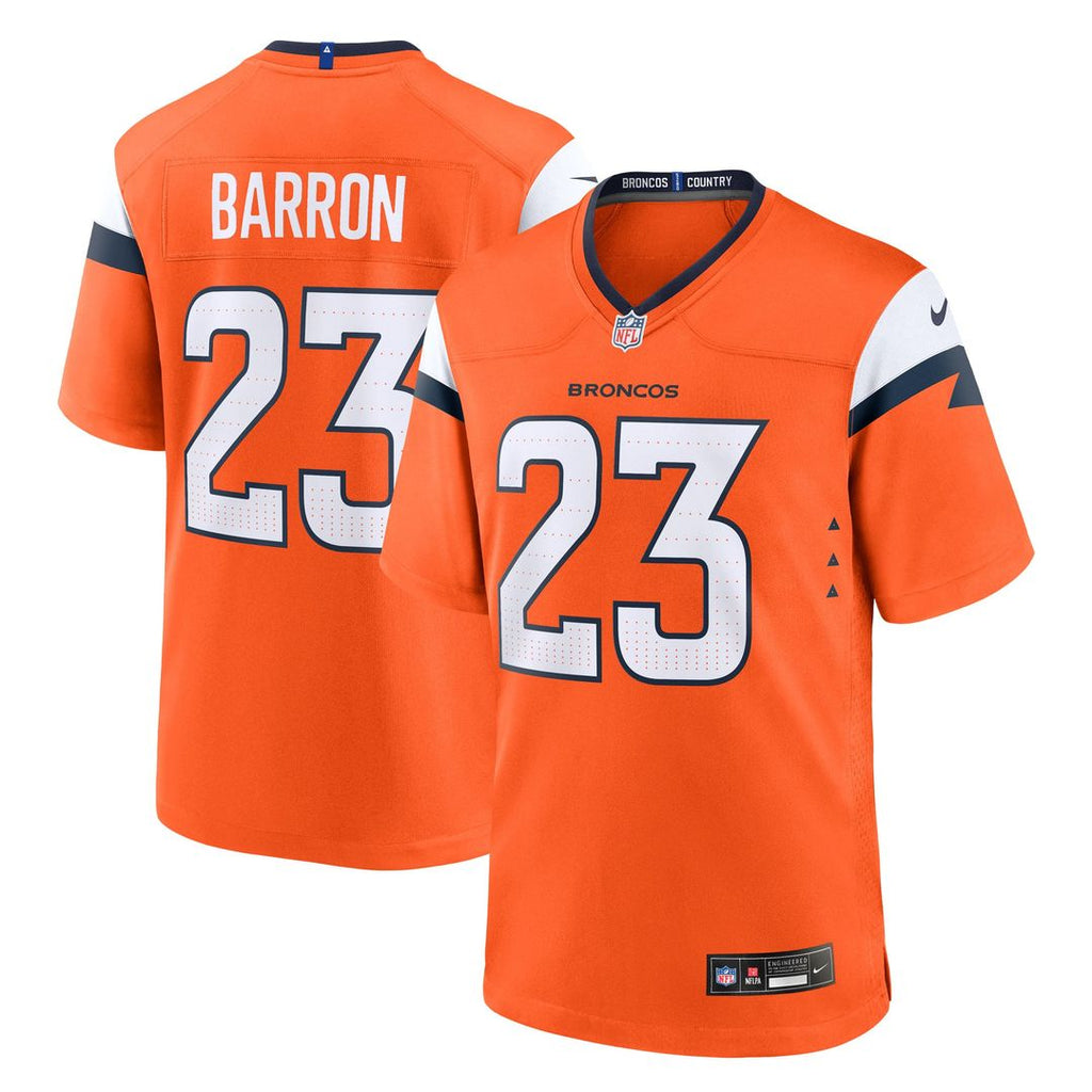 Jahdae Barron Denver Broncos Team Jersey - Orange