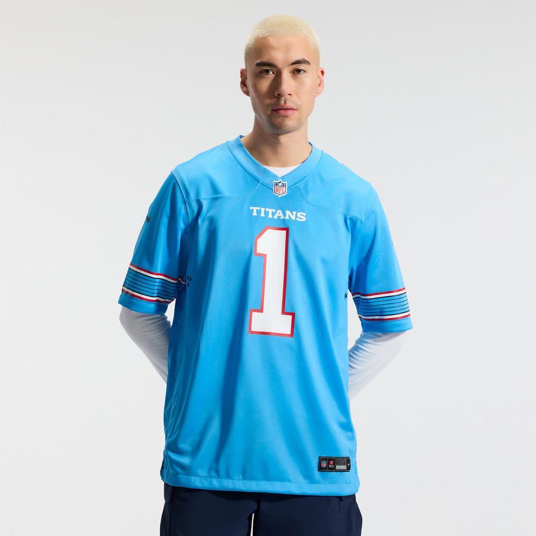 Cameron Ward Tennessee Titans Jersey - Light Blue