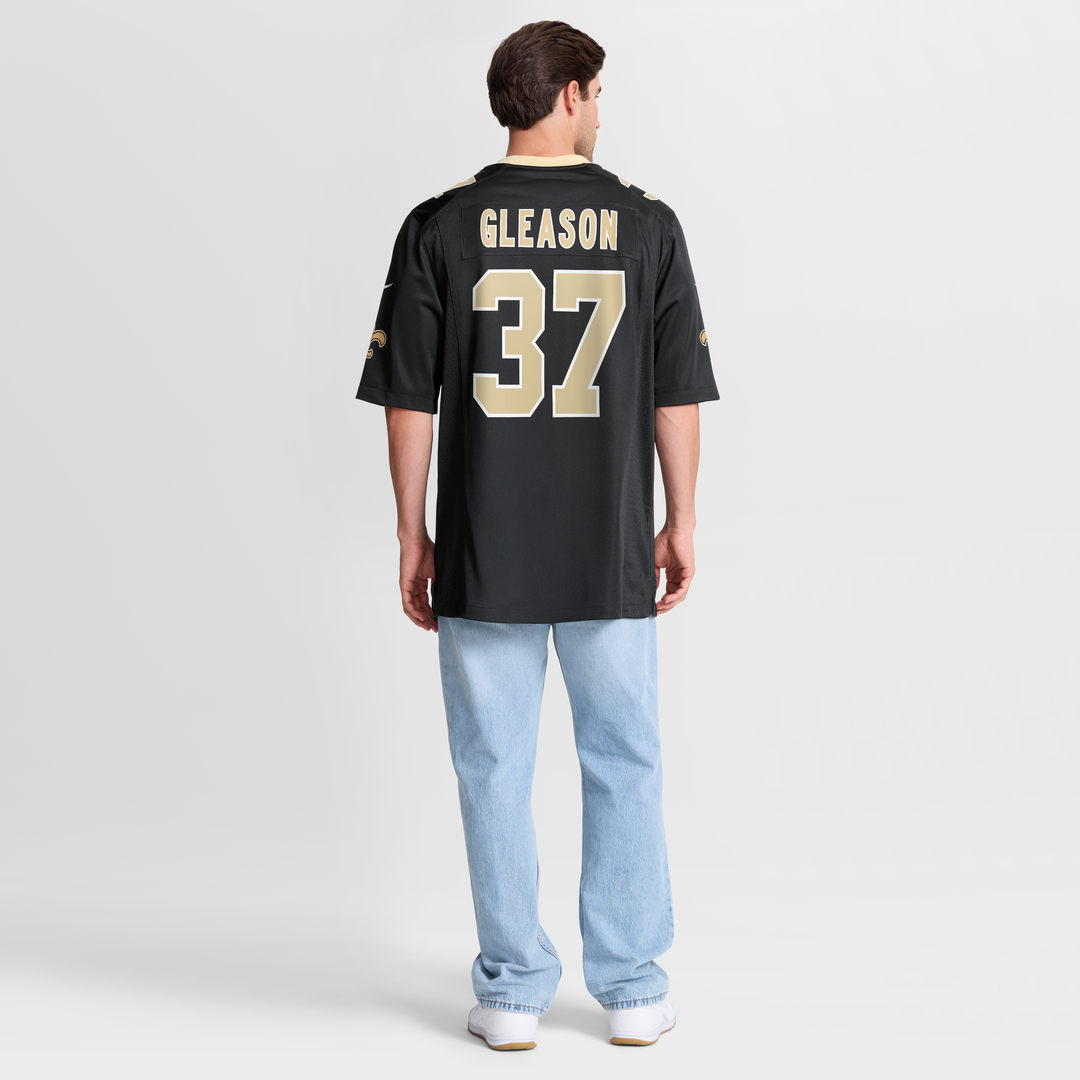 Steve Gleason New Orleans Saints Game Retired Player Jersey - Black