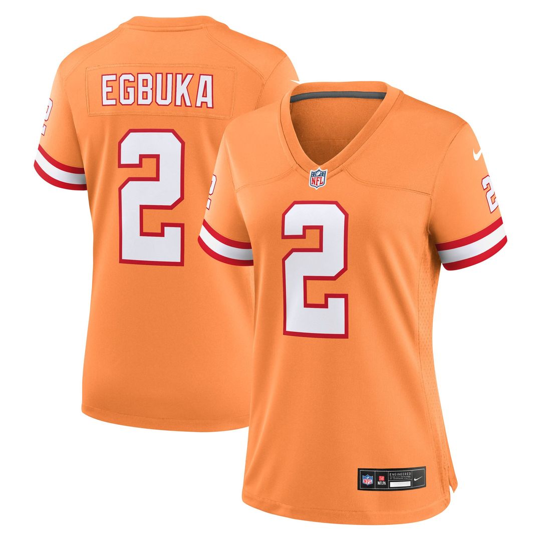 Emeka Egbuka Tampa Bay Buccaneers Women's Alternate 2 Jersey - Creamsicle